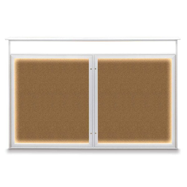 Sliding Door Wood Corkboard, 48"x36", Waln, UV9003OCS-WALNUT-SURF